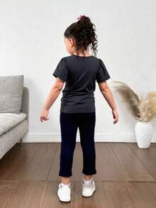 Blusa de niña estampado de bailarinas con encaje Molto Baby - Gris - Ver 4