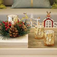 1pc Christmas/ Glass Candle Cup, European Starry Sky Candle Cup, Wedding Decor Western-Style Dining Candle Holder Decoration Home Decor Christmas Decorations Room Decor Winter