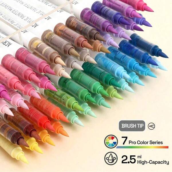 9/81/126 Couleurs Stylo marqueur acrylique liquide droit. Stylos feutres pour le dessin, la peinture, le graffiti et l'art. Stylos aquarelle pour les étudiants