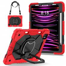 Colorblock Handheld Rotating Shockproof Protective Case With Shoulder Strap For Apple IPad Mini 7, IPad Mini 6, IPad 6th (9.7-Inch), IPad Pro 9.7 (2016), IPad 5th (9.7-Inch), IPad 10.2 7th Gen 2019, IPad 8th (10.2-Inch), IPad 9th Gen (10.2-Inch), IPad 11(A16 2025), IPad 10th (10.9-Inch), IPad Air 4th (10.9-Inch), IPad Air 5th Gen 2022, IPad Air 11-In.(M2)-2024, IPad Air 11(M3 2025)