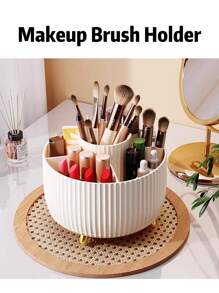 360°旋转化妆品及香水收纳盒，1个大容量梳妆托盘，多功能圆形化妆品收纳架，优雅设计，母亲节礼物