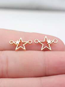 40pcs 15x11mm(0.59x0.43inch) Star Connector Charms For DIY Bracelet, Earring, Necklace Jewelry Making