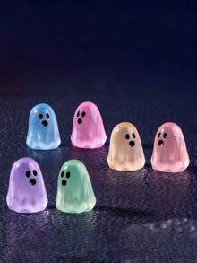 10/5/1pc Creative Glow-In-The-Dark Mini Ghost (Random Color), DIY Halloween Decor, Cute Mini Ghost, Glow-In-The-Dark Decor, Multi-Scene Decoration, Suitable For Desk, Decor, Room Decoration, Halloween Decor, Halloween Accessories