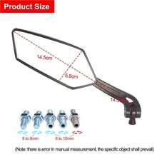 Espejos retrovisores universales de 8 MM/10 mm para motocicleta, perfectos para scooter eléctrico, ebike, motocicleta y bicicleta de montaña, ajustables y rotables 360°