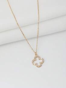 1pc Fashionable, Elegant, Minimalist, Exquisite, Luxury Four-Leaf Clover Necklace, Unique Personalized, Everyday Wear
