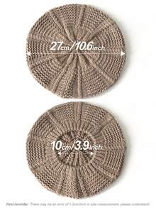 2 件/1 件女士粗针织纯色休闲贝雷帽，时尚百搭