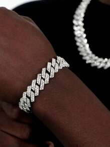 14mm Crampon Cuban Chain Necklace Bracelet Anklet For Men And Women, High Quality Rhinestones, Chunky Cuban Chain, Punk Jewelry, Direct Selling