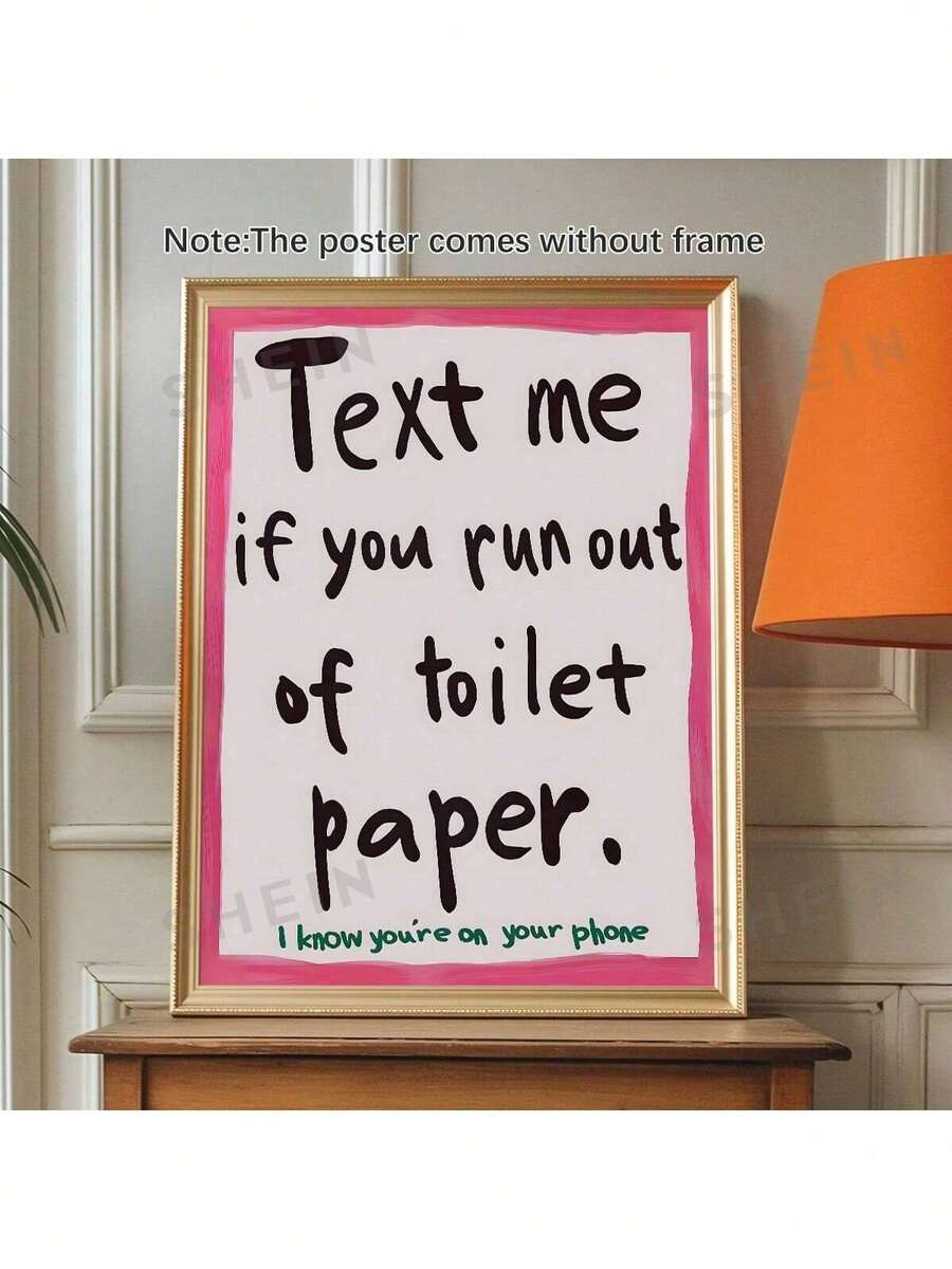 1 pièce Décoration murale de salle de bain, affiches vintage humoristiques, affiche murale en canevas, art de salle de bain amusant, affiches typographiques, impression esthétique, décoration de dopamine, art des affiches, décoration de chambre, salon, couloir, arts muraux roses, citations, art mural décoratif, décoration d'intérieur
