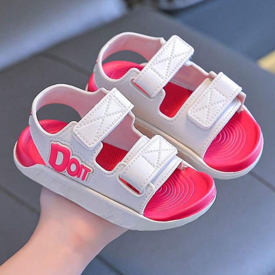 Kids Flat Sandals - Hot Pink - View 1