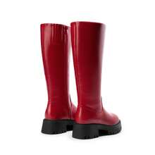 Knee High Boots Women, Comfortable Platform Round-Toe Side Zip Boots For Women - Đỏ - Xem 7