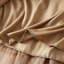 Women's A-Line Fairy Patterned Elastic Waist Ruffle Tulle Layered Midi Skirt - Tutu B Khaki - View 5