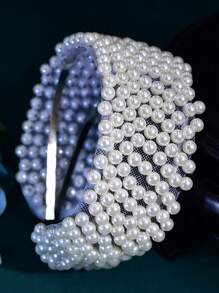 1 buc. Bentiță elegantă de mireasă cu perle, cerc de păr pentru femei, accesoriu de păr pentru nuntă, potrivită pentru domnișoare de onoare, fete, petrecere zilnică