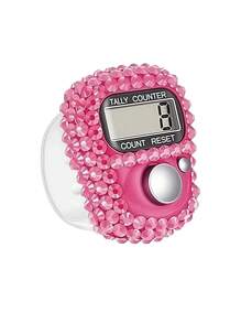 6 Color Options Sparkling Rhinestone Finger Tally Counter, Portable Digital Display Clicker For Golf, Fitness, Prayer, Event Counting, Resettable Mini Tasbih Ring - Multicolor - View 9