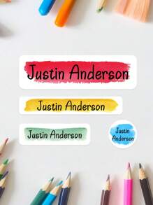 Etiquetas personalizadas con nombre para útiles escolares | Pegatinas impermeables | Etiquetas con nombre personalizadas | Etiquetas para guardería. Etiquetas con nombre para útiles escolares | Pegatinas impermeables personalizadas Etiquetas con nombre personalizadas | Etiquetas para guardería - Multicolor - Ver 11