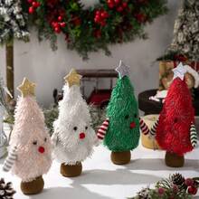 1pc Christmas Decoration Creative Christmas Tree Shaped Figurine Ornament 3D Mini Desktop Christmas Tree - Multicolor - View 2