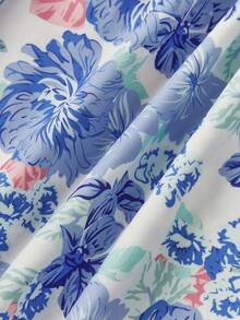 Women's Summer Long-Sleeved V Neck Dress Skin Friendly Soft And Comfortable Thin Shoulder Straps Flower Print Swing Set Regular Style Daily Date Party Vacation Versatile Long Skirt Fashionable And Comfortable