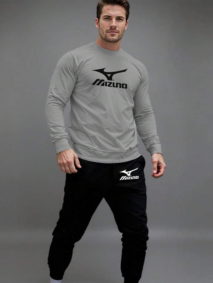 ROUND NECK SWEATSHIRT + SPORTY SWEATSHIRT SET - Grey - View 1