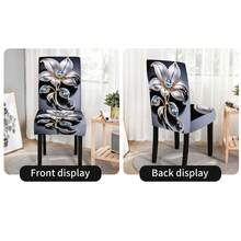 Bộ 4/6/5/7 tấm bọc ghế và khăn trải bàn họa tiết hoa đá quý bạc cao cấp, 4 tấm (4 tấm bọc ghế), 6 tấm (6 tấm bọc ghế), 5 tấm (1 khăn trải bàn + 4 tấm bọc ghế), 7 tấm (1 khăn trải bàn + 6 tấm bọc ghế), Trang trí bàn ăn hình chữ nhật và ghế, Thanh lịch và có thể tháo rời, Thích hợp cho gia đình, nhà hàng, khách sạn - Nhiều màu - Xem 6