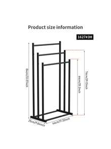 3-Tier Large Capacity Freestanding Metal Wood Folding Towel Rack, Anti-Rust Coating Metal Ladder Towel Holder, Drying Stand, Bathroom Bath Organizer Rack With Wood Handle For Space Saving