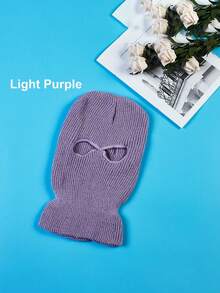 1 Pc Riding Face Mask, Knit Balaclava Full Face Mask - 2-Hole Ski Mask For Men & Women, Full Face Cover Winter Warmth And Windproof Head Cover, Breathable Outdoor Sports Mask For Skiing, Bicycles, Snowboarding & Cold Weather Activities, Winter Face Mask, Skiing Accessory, Modern Sporty Style, Durable Knit Fabric - Multicolor - View 23