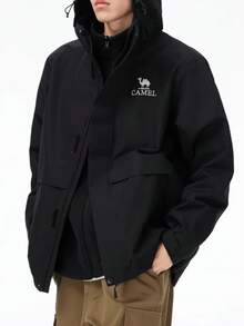 CAMEL CROWN Outdoor Cold-Resistant Three-Proof Jacket Men's Rain-Level Waterproof Three-In-One Two Pieces Set Hiking And Mountaineering - Phantom Black - View 2