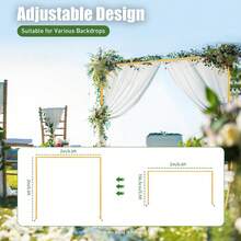 2 X 2 M Wedding Arch Stand With Base, Wedding Decoration Arch, Yellow Arch, Suitable For Weddings, Parties And Event Decorations. - Yellow - View 1
