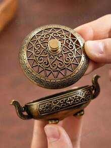 [Brass Aromatherapy] Brass Incense Burner In Nepali Style. Metal. Aromatherapy Holder For Yoga Meditation, Home Decor, Suitable For Holidays. Random Colors And Styles. - Multicolor - View 6