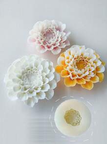 1pc 3D Chrysanthemum Silicone Mold, Heart Flower Shaped Moulds For Candle Aromatherapy Plaster Diffuser Stone, Handmade DIY Resin Craft, Soap, Clay, Cup Wax Making, Fine Texture, Heat Resistant Odorless, Gift Making Supplies For Valentine'S Day,Wedding Graduation Birthday Party Festival Decorations And Home Decor