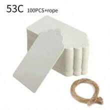 100Pcs/Pack Thank You For Your Tags And Ropes, Party And Holiday Decoration Kraft Paper, Gift Tag Tags, DIY Handmade Thank-You Tags, Holiday Gift Tag Tags, Party And Wedding Decoration, Blank Tags, Holiday Party Decoration, Christmas Gift Tag Tags