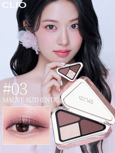 Clio K-Beauty Essential Eyeshadow Palette, 3-Color Eyeshadow Palette, Multi-Function Makeup Palette, Matte & Shimmer Eyeshadows, Blush, Highlighter, Everyday & Korean Makeup