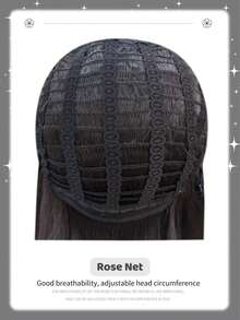 1 Synthetic Heat-Resistant Wig, Black Long Straight Wig With Bangs, Made Of 24 Feet Long Fiber, Suitable For Daily Use, Natural Artificial Wig - Black - View 6