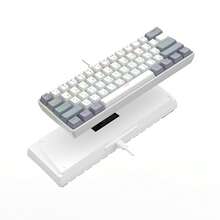 60% Compact Wired Keyboard, 61 Keys RGB Backlit Mini Portable Membrane Keyboard For Windows PC, Laptop And Gaming, Mother's Day - White Gray-arabic Edition - View 7