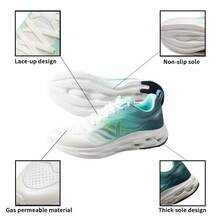 XTEP Men's Low Top Running Shoes 5.0 Casual Commute Training Outdoor Road Shoes 876219110068 - Sail White/Maca Green/Flying Spring Green - View 6