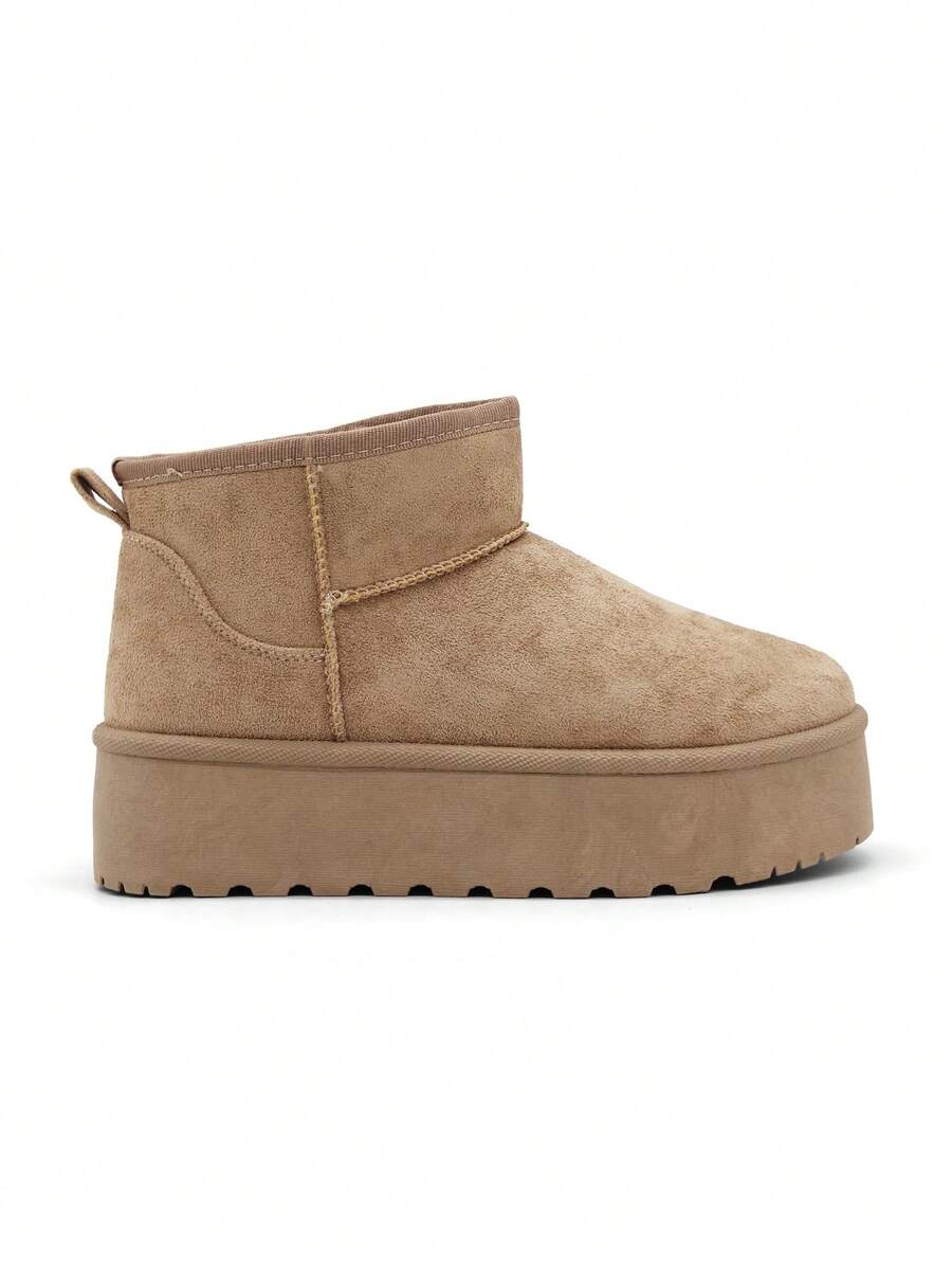 REVREAL Women's Thick Sole Ankle Boots – Comfortable Slip-On Style - Khaki - View 1