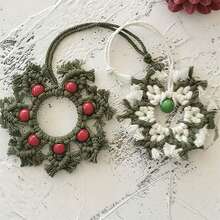 1pc Handmade Bohemian Snowflake Christmas Ornament, Ideal For Holiday Home Decor And Christmas Tree Gifts, Perfect Handmade Gift For Family And Friends, Christmas Party Decoration