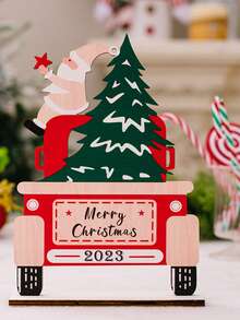 Christmas Wooden Of Table Desk Top -Christmas Desktop Decorations Sign Designed With Santa Claus ,XMAX Car,Christmas Festival Party Decoration For For Xmas Home, Christmas Home Decorations For Home Office Party Indoor Outdoor Decor, For Holiday Decor Home Party Supplies,Christmas Decorations ,Room Decor,Christmas