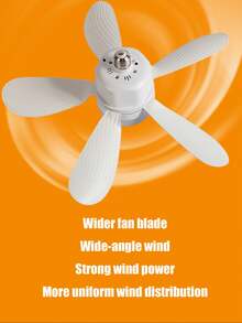 1 件白色 LED 照明吊扇，5 叶片设计，配备 E27 灯泡，支持照明亮度和风速调节，适用于客厅、卧室、办公室、厨房、餐厅和其他空间。