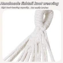 Camping Master Pro 1-2 人 6.6 英尺加长防倾倒、三重承重摇摆吊床 | 纯色简约白色抗撕裂厚帆布 | 便携式折叠户外吊床、吊床椅，适用于露营、后院、宿舍 - 彩色 - 查看 9