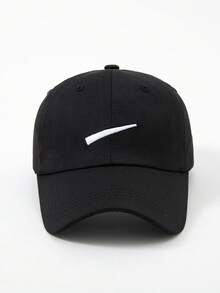 Women Street Style Fashionable Embroidered Plain Baseball Cap, Ideal For Spring/Summer Breathable And Daily Outfits - Slash - View 2