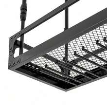 GDAE10 Portabottiglie da soffitto, portabottiglie da vino, mensola decorativa in ferro retrò sospesa, mensola sospesa regolabile in altezza fino a 50 kg per bar, caffetteria, cucina, nero (100 * 35 * 35-55 cm)