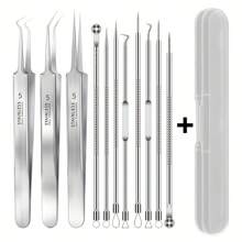 4/8/11pcs/Set Of Acne Blackhead Needles, Black Spot Acne Remover, Skincare For Women, Beauty Acne Care, Pore Cleaning Needle Hook,Blackhead Remover,Beauty,Skin Care Products,Spa,Self Care,Skin Care Tools,Face Care,Esthetician Supplies,Skin,Face Wash,Facial - Silver - View 10