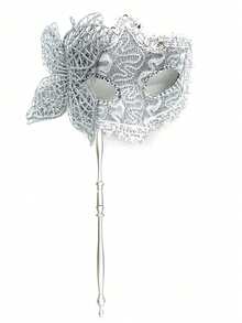 Women's Masquerade Mask With Handle, Half Face Mask For Party, Suitable For Halloween, Floral Patterned Masquerade Mask, Fashionable Half Face Mask Prop, Suitable For Parties, Celebrations, Performances, Suitable For Various Festivals And Events, Mysterious, Great Gift For Valentine's Day, Christmas, Halloween - Multicolor - View 11