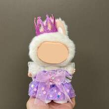 17cm Doll Clothes Outfit Set, Including Crown And Dress, For Labubu