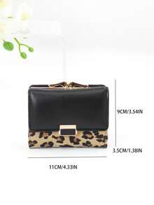 Leopard Print Snap Closure Short Women Wallet Tri-Fold Multi-Function Purse For Women Wallet Mini Wallet Purse Wallet Cheetah Print Small Wallet Cute Wallet Fall Wallet Autumn - Coffee - View 7