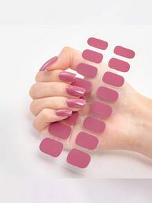 1 hộp 16 miếng dán móng tay gel màu nude, tự dính, bán khô, dán kín toàn bộ móng, cần đèn UV, giữ được 14 ngày, hiệu ứng lấp lánh, dụng cụ làm móng DIY cho nữ, dễ sử dụng, bền, phụ kiện nghệ thuật làm móng. - Nhiều màu - Xem 19
