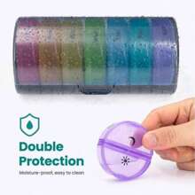 Organizer settimanale per pillole 2 volte al giorno, Porta pillole da viaggio 7 giorni, Contenitore per pillole AM PM due volte al giorno, Organizzatori portatili giornalieri per medicinali, vitamine, olio di pesce, integratori