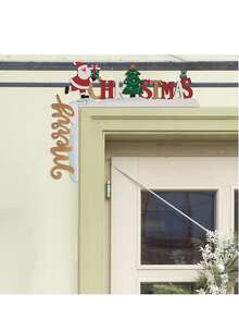 2 buc/set colorat Crăciun cadru ușă fereastră decor Santa Reindeer Crăciun temă perete agățat semne ușă colț semn decoratiuni casă ușă decor