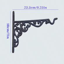 YMAISS 2 Packs Cast Iron Plant Hangers Outdoor HooksHanging Plant Bracket Heavy Duty Garden Planter Hooks Decorations Wall Mount For Flower Basket Lantern Bird Feeder Rustic Black