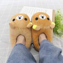 Luxury Winter Bear Cotton Ladies Slippers House Home Cartoon Cute Bear Home Indoor Couple Female Warm Indoor Slipper Casual - A - 查看 5