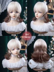 alicegarden 1 Synthetic Heat-Resistant Straight Hair With Bangs, Short Multi Colored Wig, 16 Inches Long, Made Of Fiber, Suitable For Daily Use, Natural And Realistic Wig (Excluding Accessories)